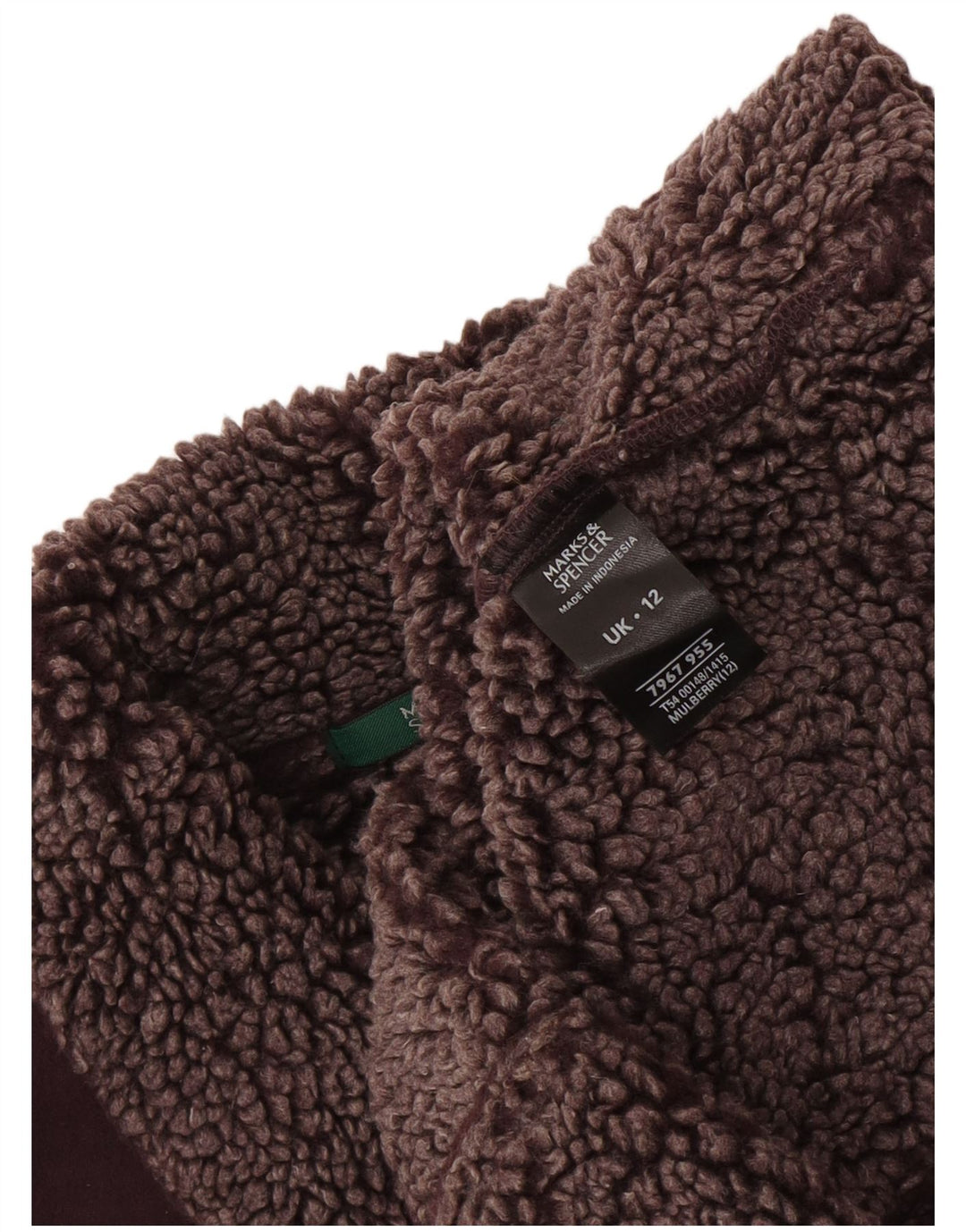 Marks & Spencer Womens Sherpa Gilet UK 12 Medium Burgundy Polyester