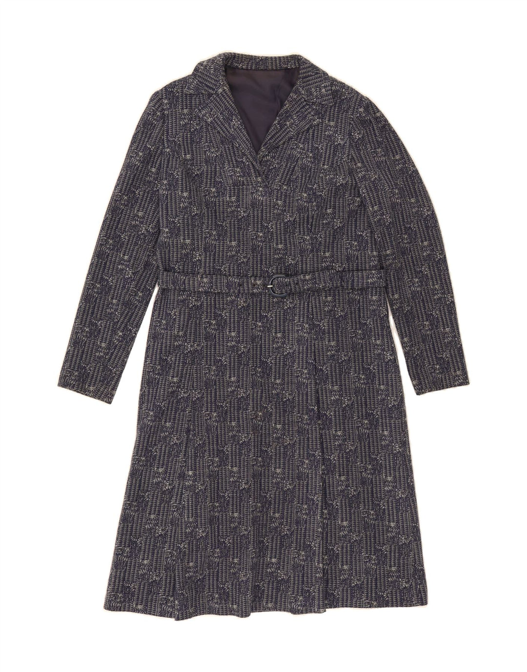 VINTAGE Womens Long Sleeve Shift Dress UK 14 Medium Navy Blue Vintage Vintage and Second-Hand Vintage from Messina Hembry 