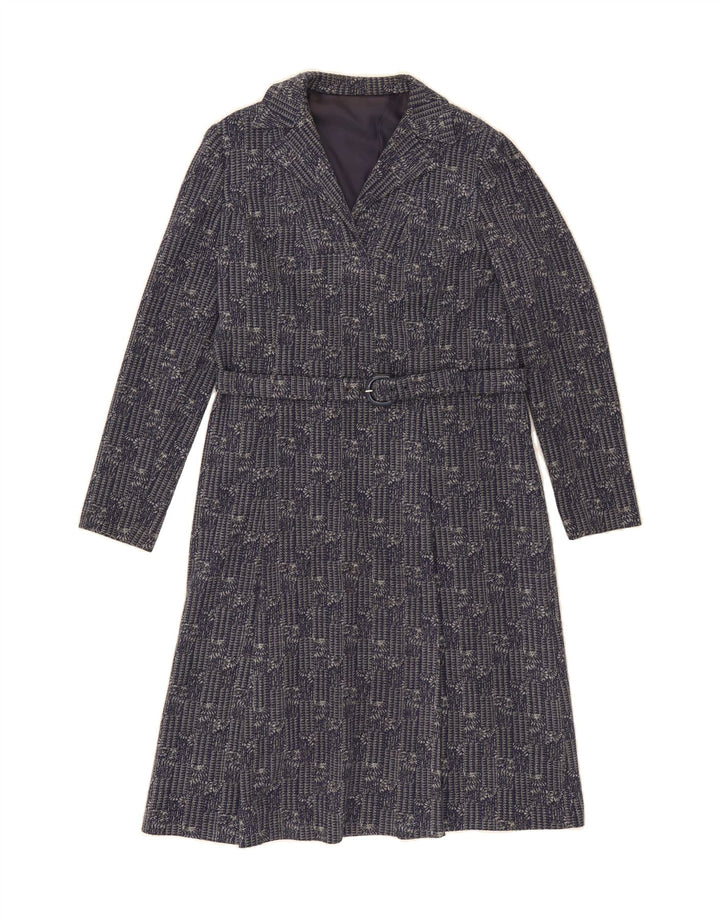 VINTAGE Womens Long Sleeve Shift Dress UK 14 Medium Navy Blue Vintage Vintage and Second-Hand Vintage from Messina Hembry 