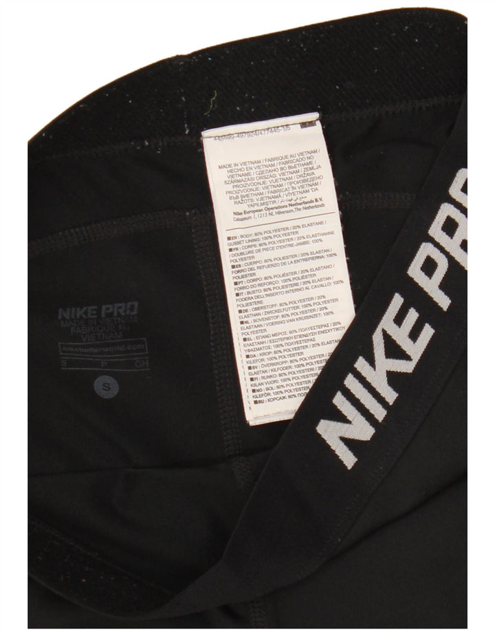 Nike Womens Capri Graphic Tracksuit Trousers UK 10 Small  Black Polyester