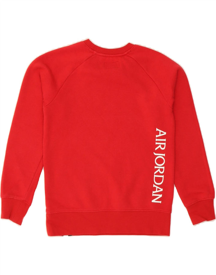 JORDAN Boys Graphic Sweatshirt Jumper 10-11 Years Medium Red Cotton Vintage Jordan and Second-Hand Jordan from Messina Hembry 