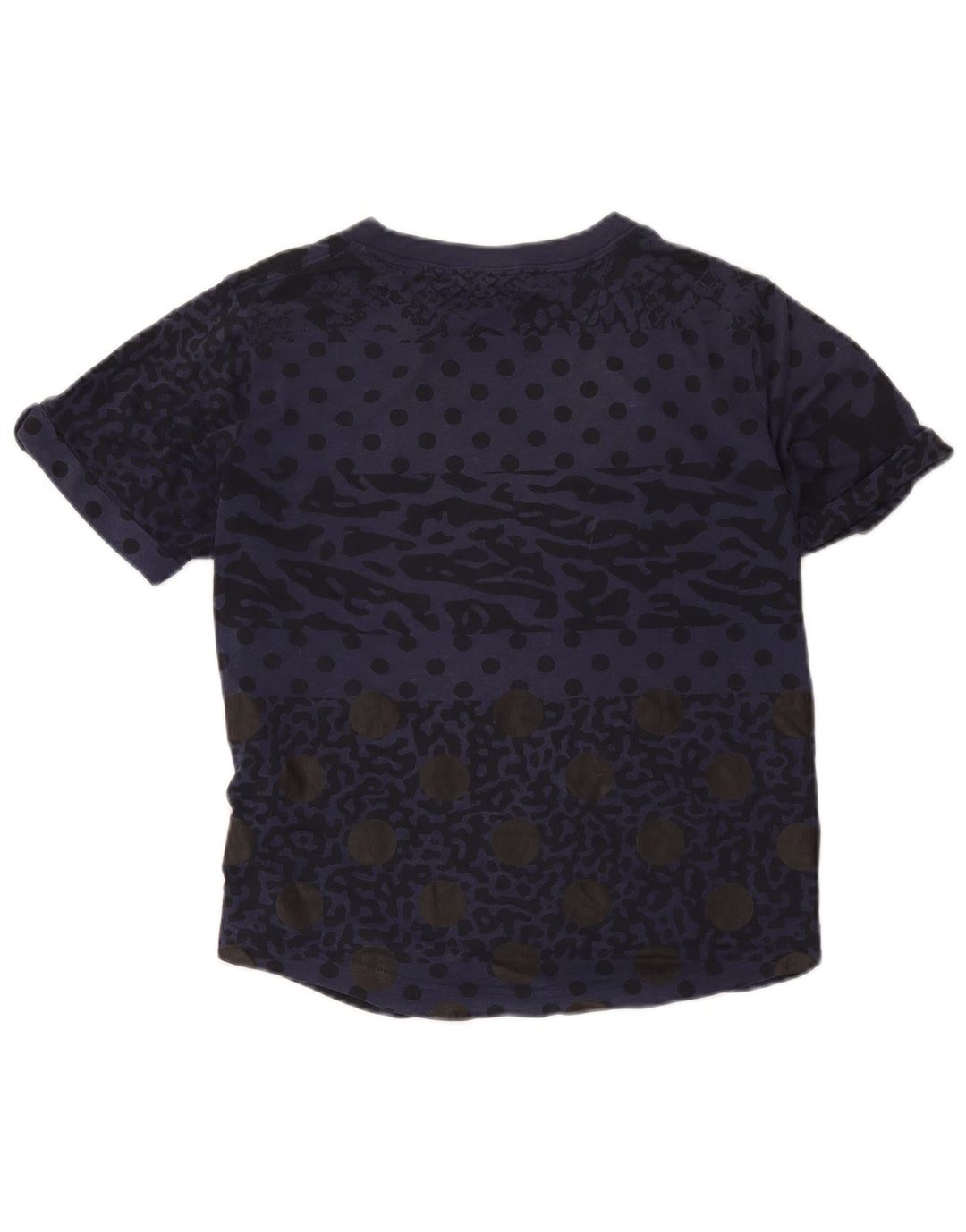 Nike Womens Abstract Pattern T-Shirt Top UK 14 Medium Navy Blue