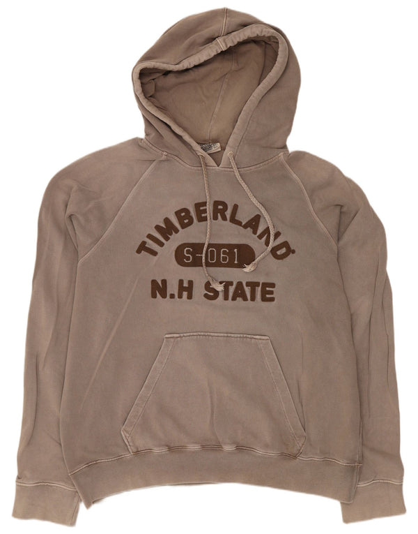 Timberland Mens Graphic Hoodie Jumper XL Algodão Marrom