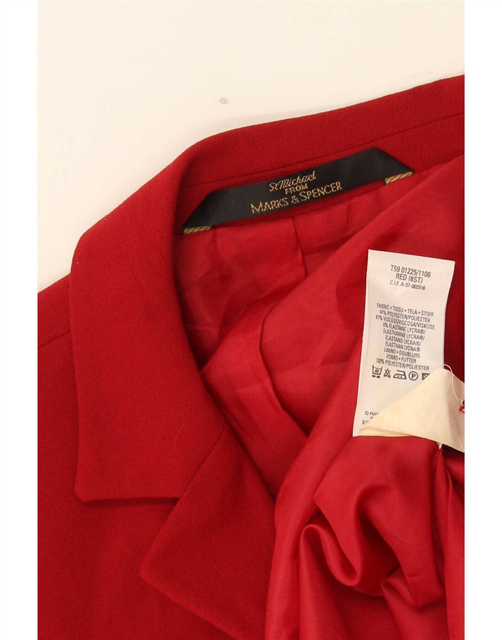 Marks & Spencer Womens St. Michael Longline Blazer Jacket UK 8 Small Red