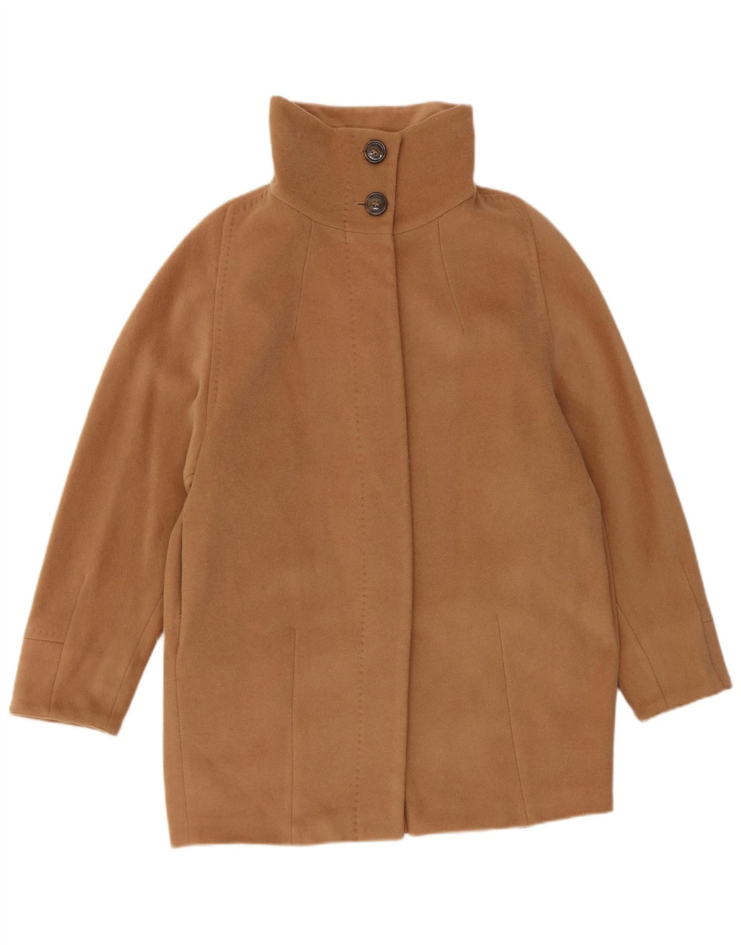 Max Mara Dame Weekend Overfrakke UK 8 Small Beige Virgin Wool