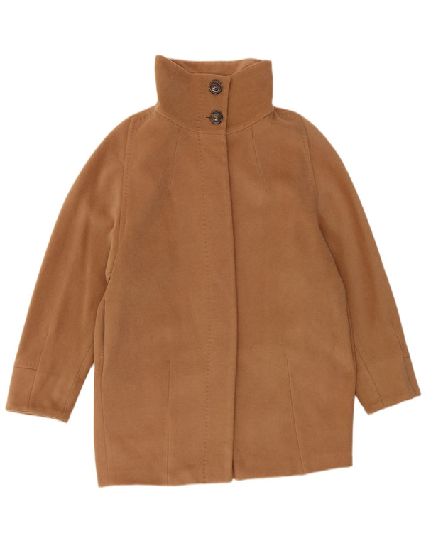 Max Mara Dame Weekend Overfrakke UK 8 Small Beige Virgin Wool