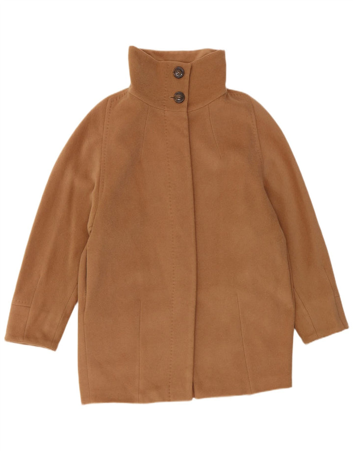 Max Mara Dame Weekend Overfrakke UK 8 Small Beige Virgin Wool