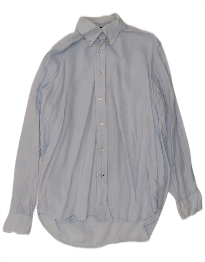 Tommy Hilfiger Mens Shirt Small Blue Linen