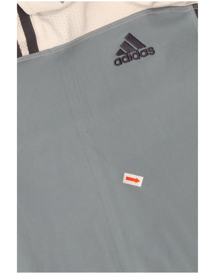 ADIDAS Mens T-Shirt Top UK 40/42 Medium White Colourblock Polyester