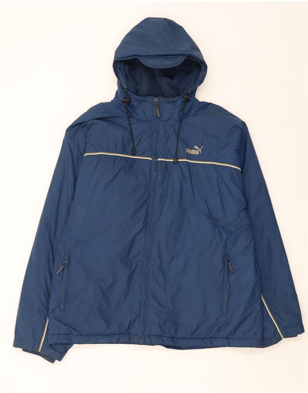 Puma Mens Hooded Windbreaker Jacket UK 40 Large Navy Blue
