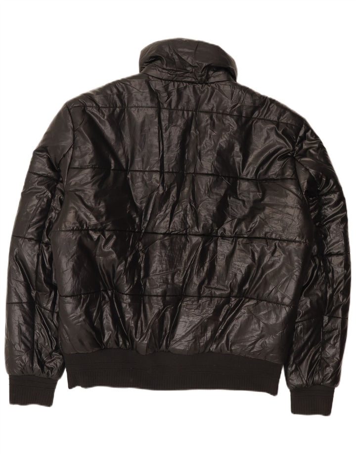 Zara Hombre Chaqueta Acolchada UK 40 Grande Poliéster Negro