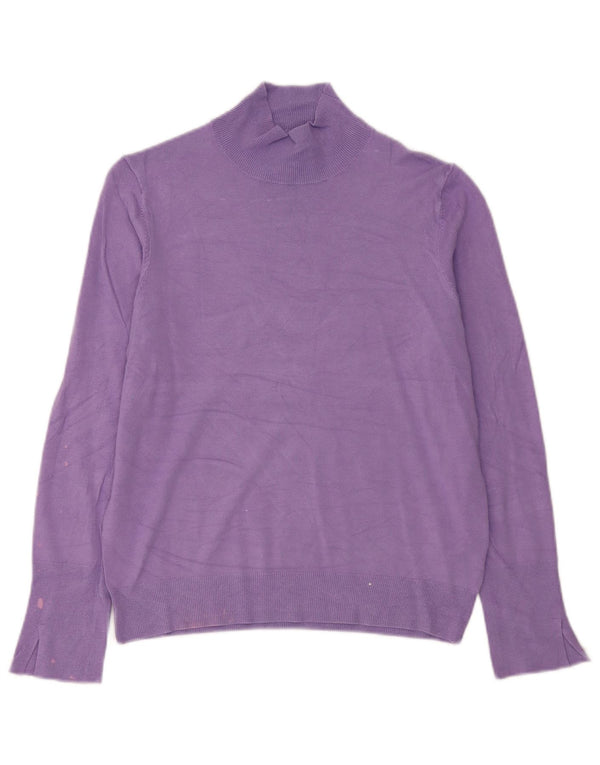 Zara Womens Turtle Neck Jumper Sweater UK 14 Large Purple Viscose