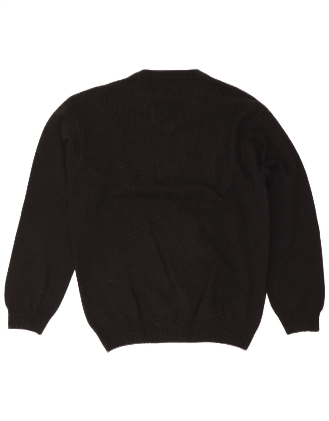 Marlboro Classics Mens V-Neck Jumper Sweater Medium Black Wool