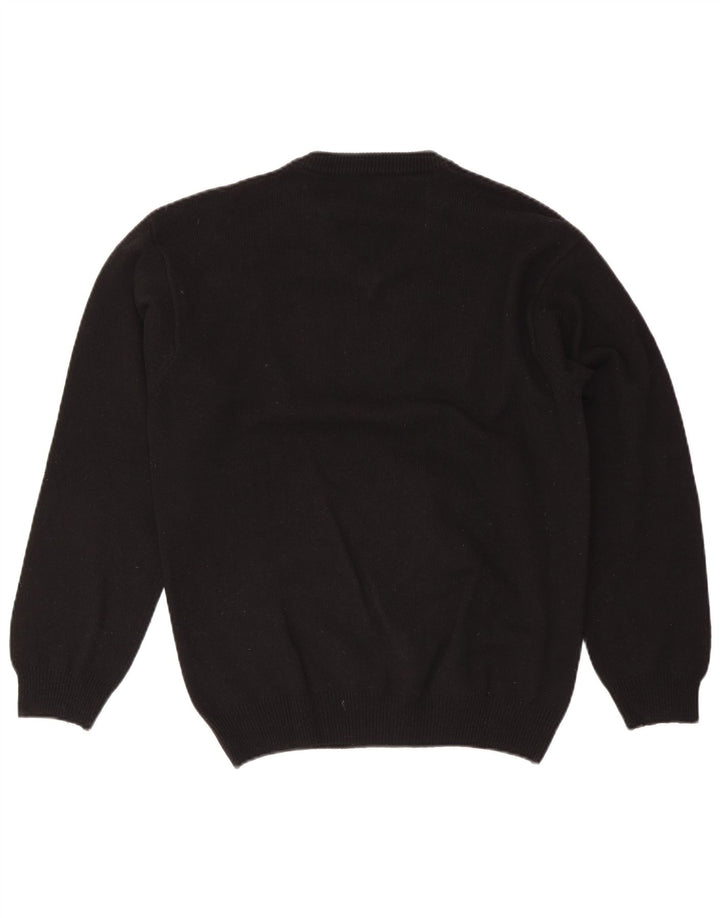Marlboro Classics Mens V-Neck Jumper Sweater Medium Black Wool