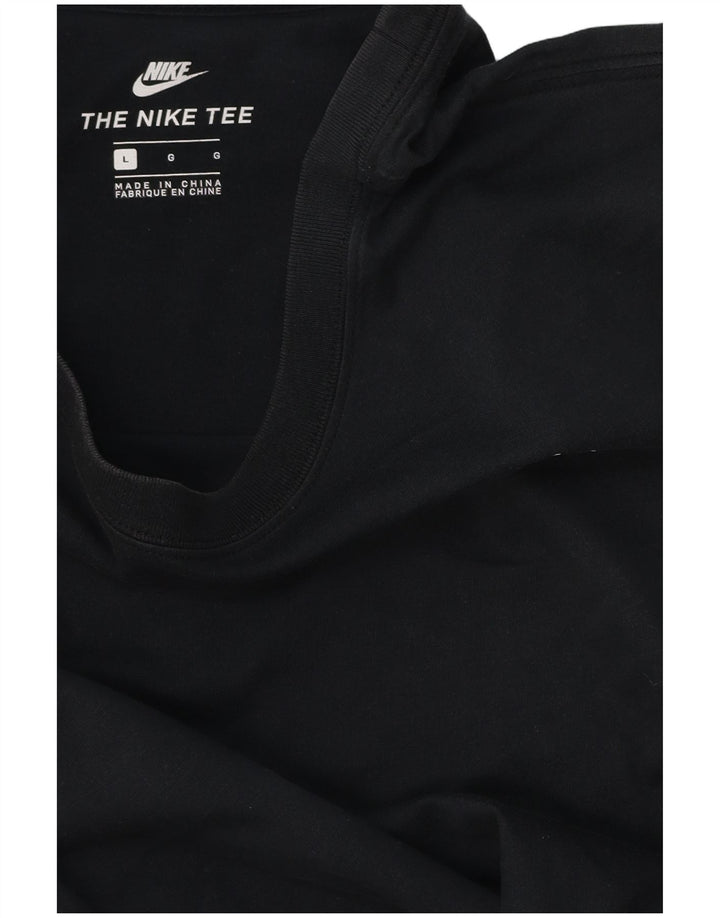 NIKE Mens Graphic T-Shirt Top Large Black Colourblock