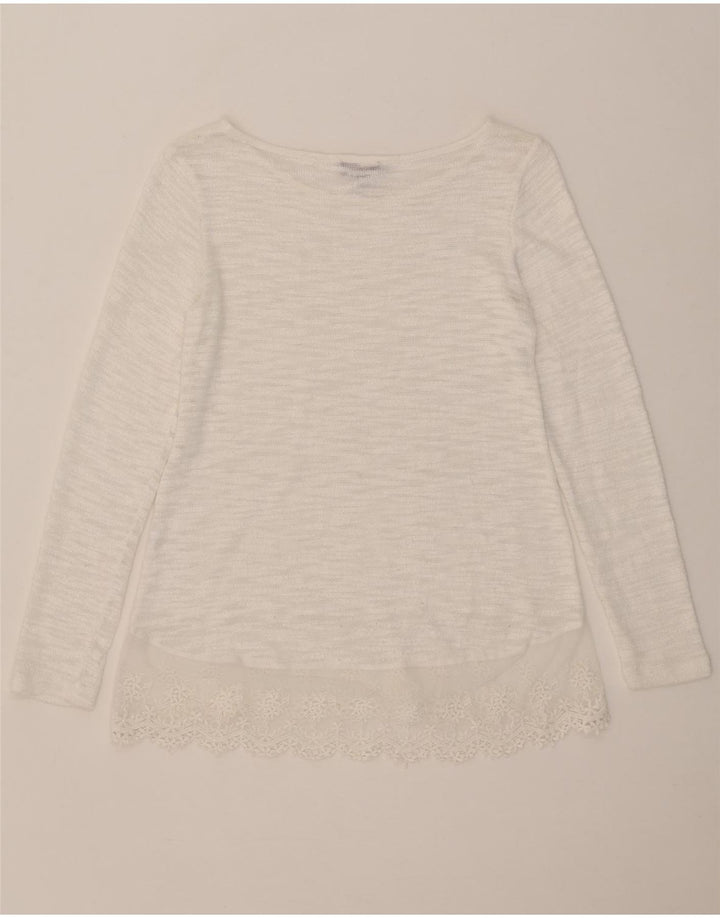 PHASE EIGHT Womens Top Long Sleeve UK 12 Medium White Floral