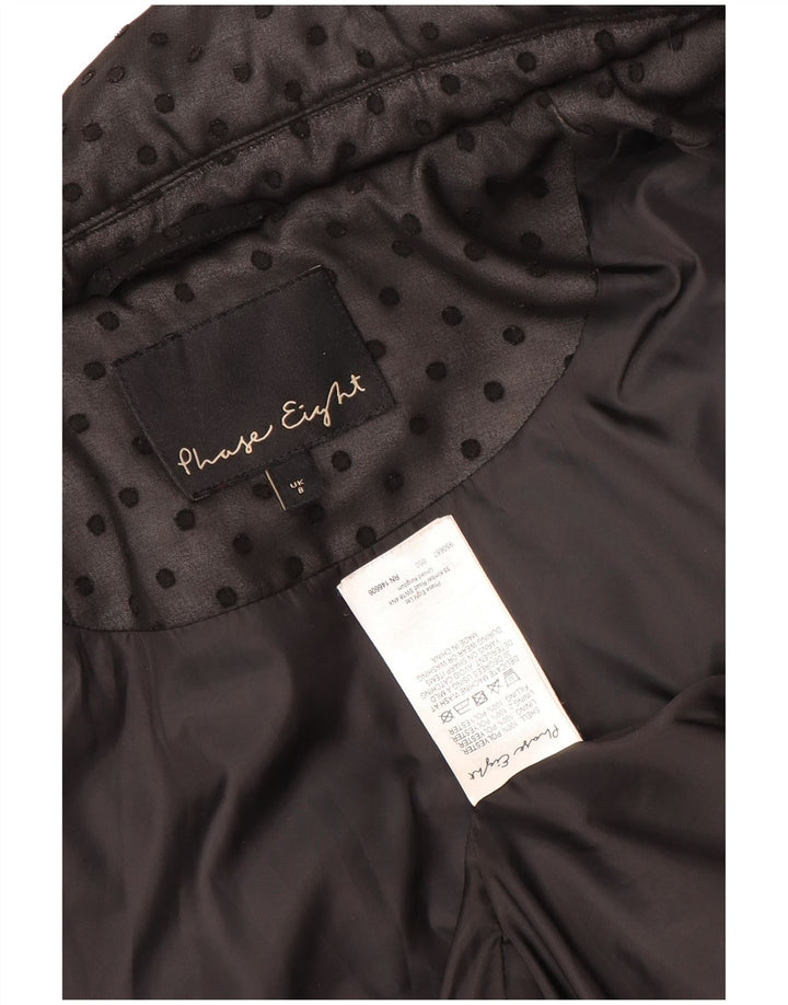 Phase Eight Dame Oversized Quiltet Jakke UK 8 Small Black Spotted