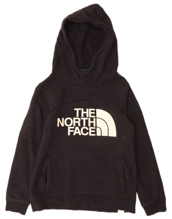 The North Face Girls Graphic Hoodie Jumper 9-10 Years Medium Black Cotton