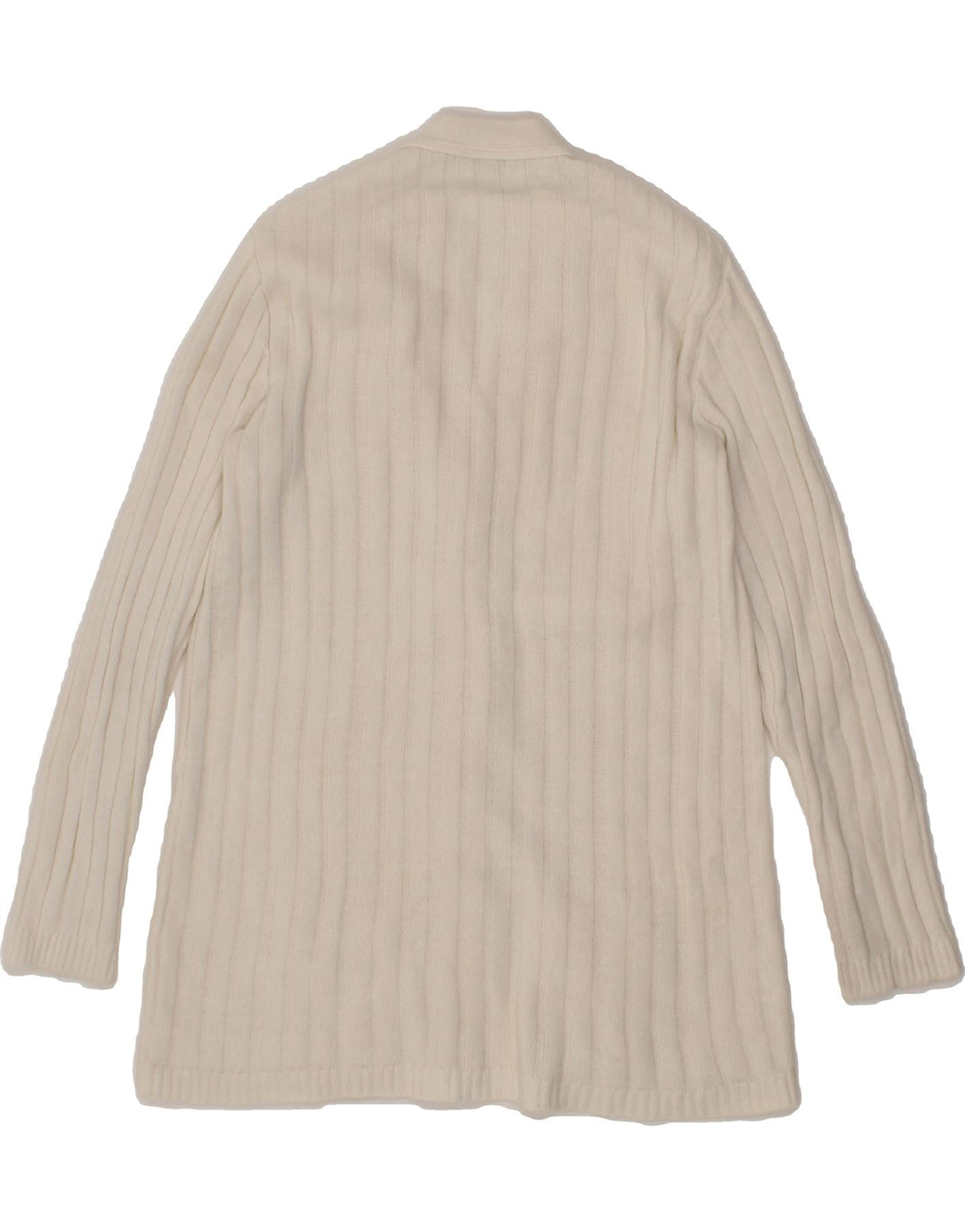 ST MICHAEL Womens Longline Cardigan Sweater UK 14 Medium White Acrylic Vintage St Michael and Second-Hand St Michael from Messina Hembry 