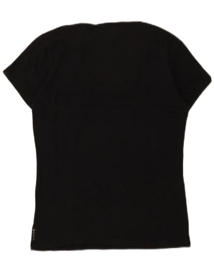 ARMANI JEANS Womens T-Shirt Top UK 12 Medium Black