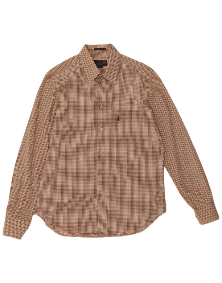 Marlboro Classics Mens Regular Fit Shirt Large Brown Check