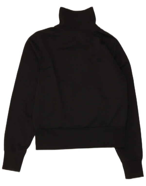 Nike Damen Crop Trainingsanzug Top Jacke UK 4/6 XS Schwarz Polyester