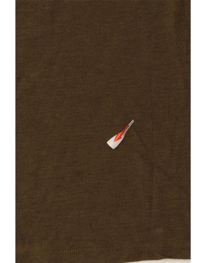 Massimo Dutti Womens Top Long Sleeve UK 16 Large Khaki