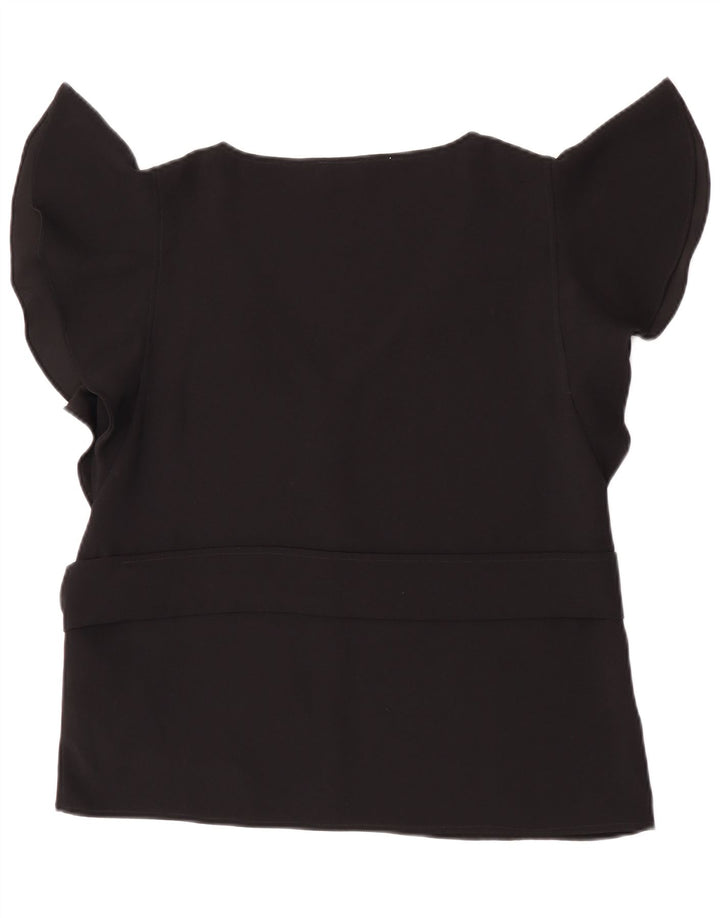 Top camicetta EMME da donna Marella UK 14 grande poliestere nero