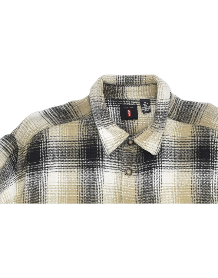 LEVI'S Mens Flannel Shirt XL Multicoloured Check Cotton Vintage Levi's and Second-Hand Levi's from Messina Hembry 