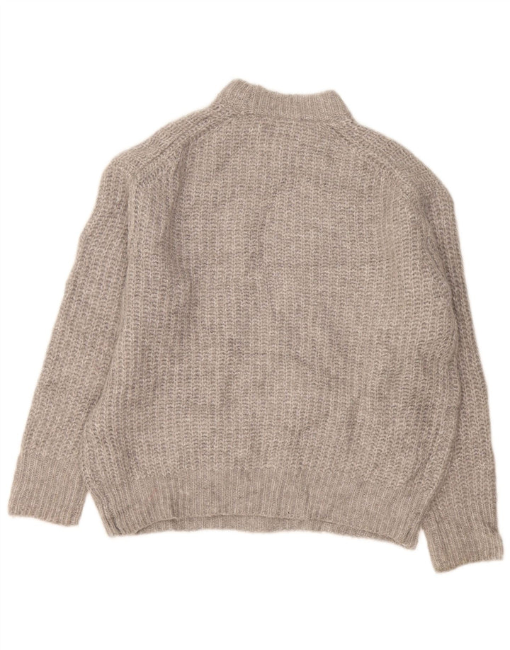 Zara Womens Oversized Turtle Neck Jumper Sweater UK 10 Small Grey Polyester