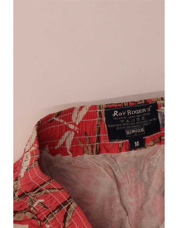 Roy Rogers Badeshorts til mænd Medium rød blomstret nylon
