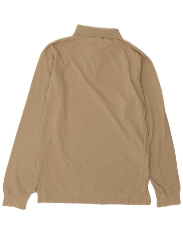 Asics Mens Long Sleeve Polo Shirt Medium Beige