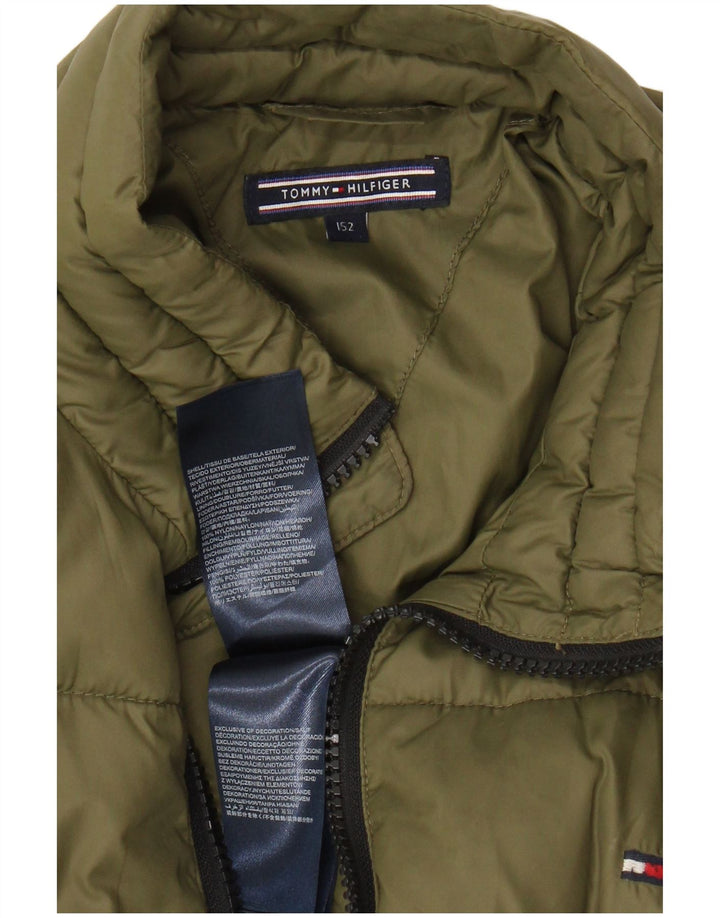 TOMMY HILFIGER Boys Padded Jacket 12-13 Years Khaki Nylon