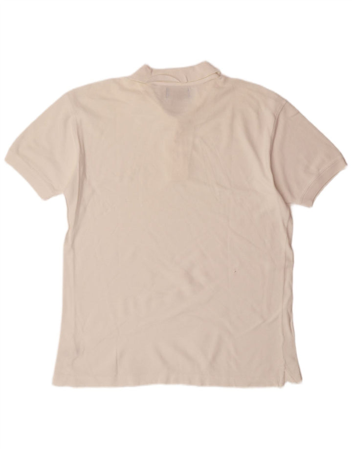 LEE Mens Polo Shirt Large White Cotton