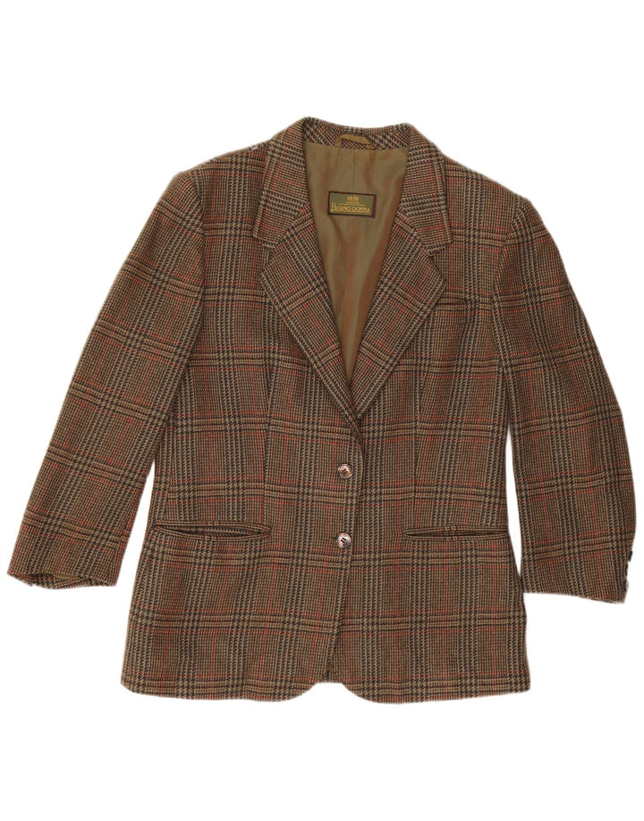 Chaqueta tipo blazer para mujer Herno Donna IT 44 Lana de pata de gallo marrón medio