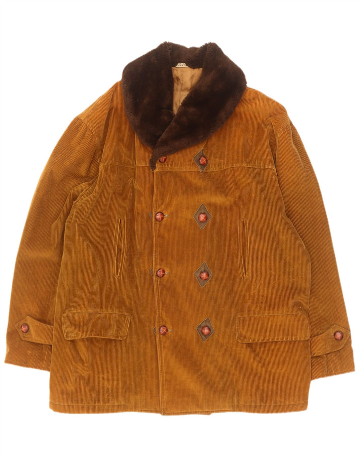 Cappotto da uomo in velluto a coste doppio petto Deserto IT 48 Beige medio Colorblock