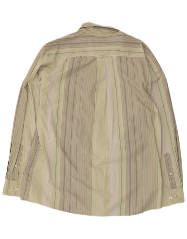 Camicia da uomo Camel Active in cotone a righe verdi grandi