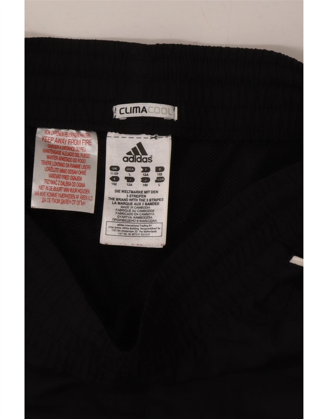 ADIDAS Boys Climacool Tracksuit Trousers 11-12 Years Black Polyester Vintage Adidas and Second-Hand Adidas from Messina Hembry 