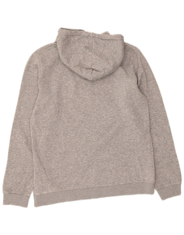 Jack & Jones Mens Graphic Hoodie Jumper Medium Grey Flecked Cotton