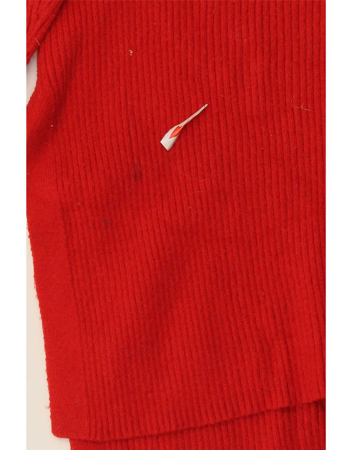 Marks & Spencer Womens Oversized V-Neck Jumper Sweater UK 10 Small Red