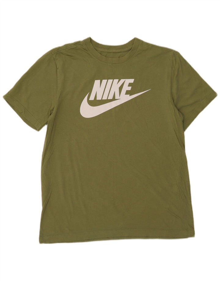 Nike Mens Graphic T-Shirt Top Medium Green Cotton