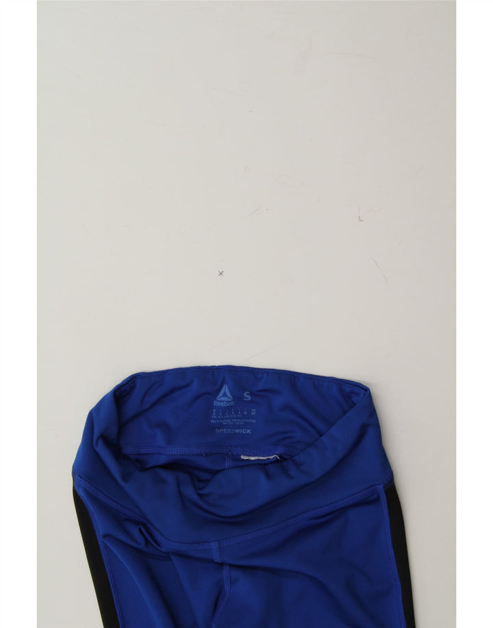 REEBOK Womens Leggings UK 8/10 Small Blue Colourblock Vintage Reebok and Second-Hand Reebok from Messina Hembry 