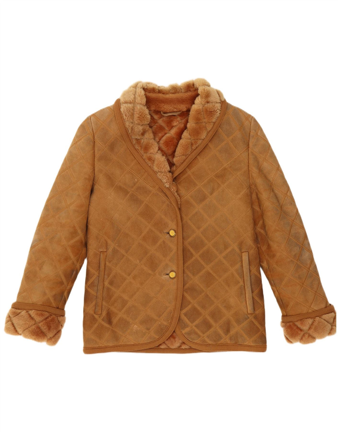 Rupp & Taureck Couture Womens Shearling Jacket UK 14 Medium Brown