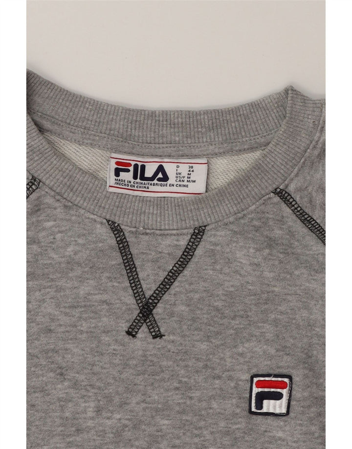 FILA Womens Sweatshirt Jumper UK 14 Medium Grey Cotton Vintage Fila and Second-Hand Fila from Messina Hembry 