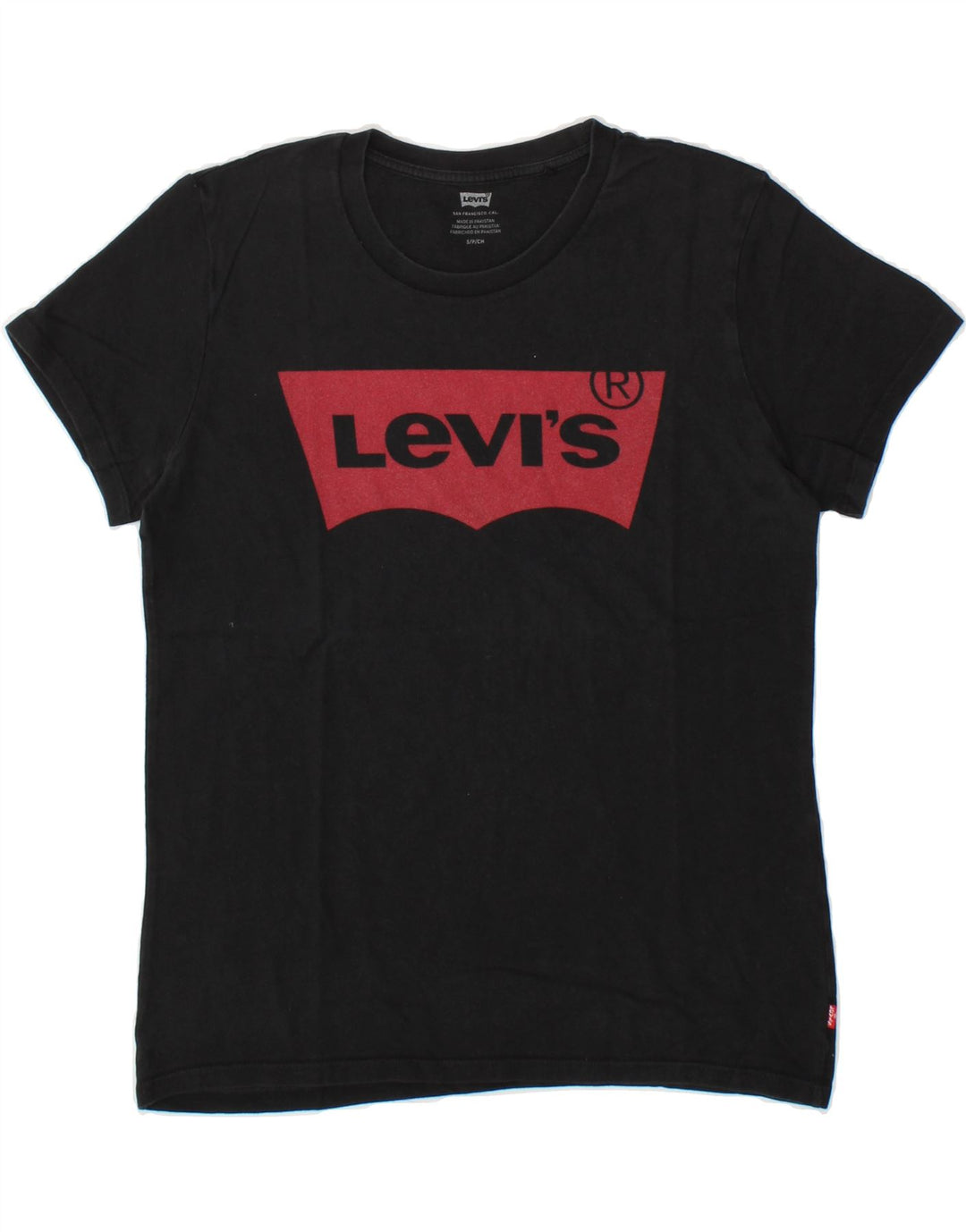 LEVI'S Mens Graphic T-Shirt Top Small Black Cotton Vintage Levi's and Second-Hand Levi's from Messina Hembry 