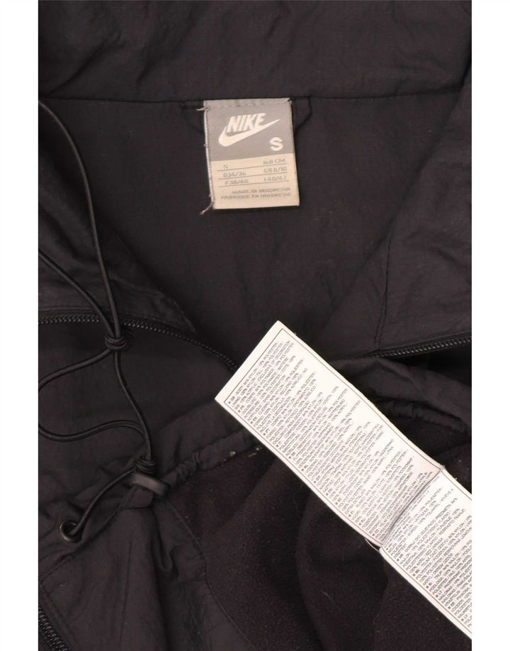 Nike Womens Windbreaker Jacket UK 8/10 Small Black Nylon