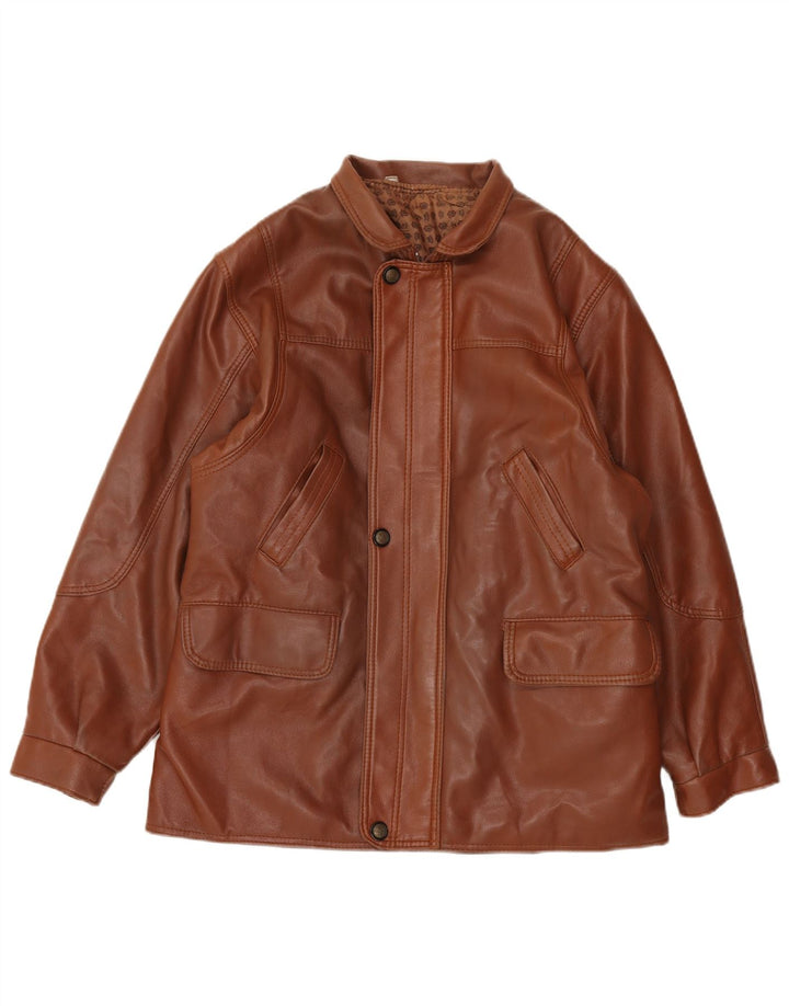 Vintage Mens Leather Jacket UK 38 Medium Brown