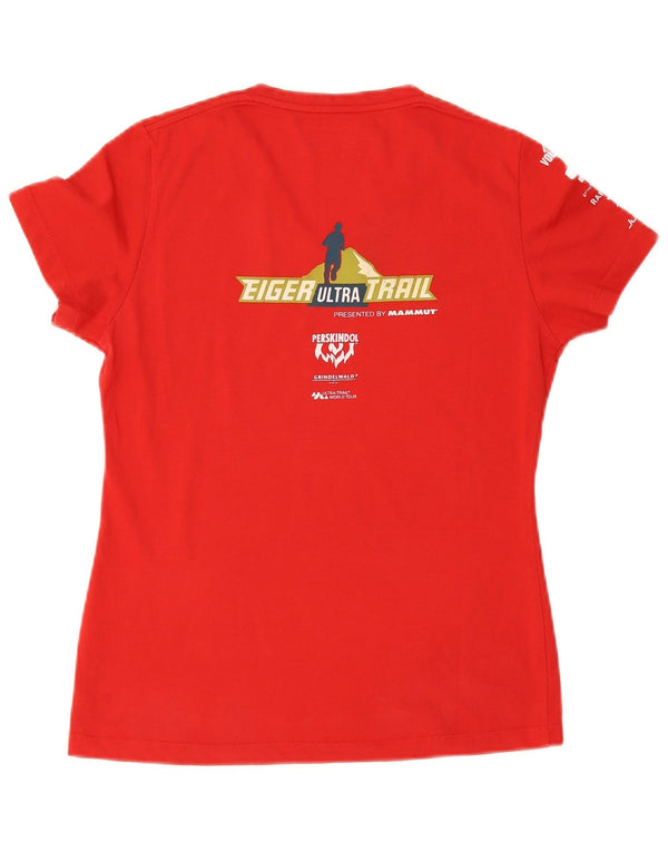 Mammut Womens Graphic T-Shirt Top UK 14 Medium Red