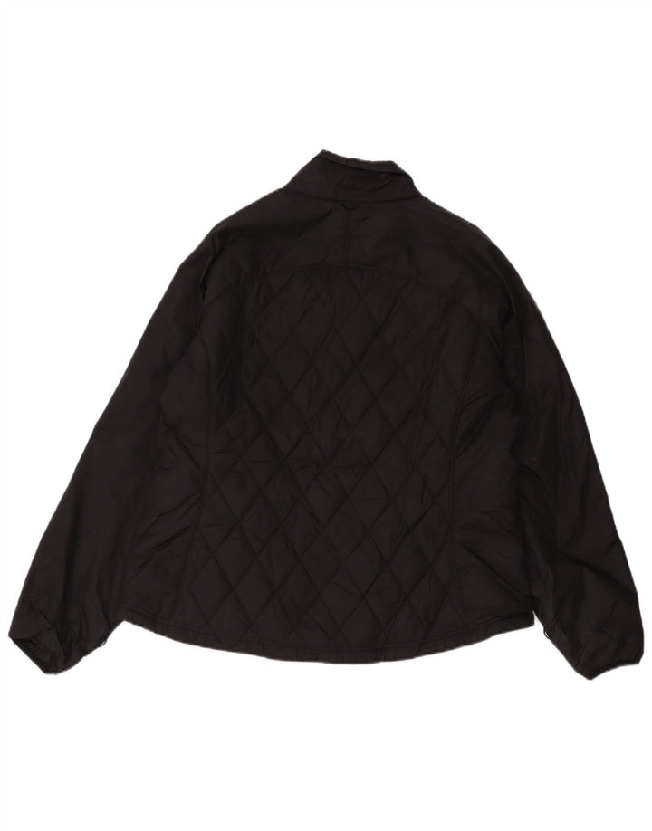 Eddie Bauer Womens Quilted Jacket UK 18 XL Black Nylon