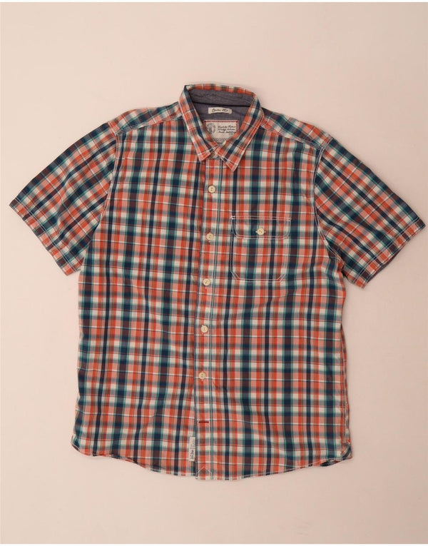 Fat Face Mens Short Sleeve Shirt Large Multicoloured Check Cotton
